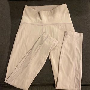Very Light Lavender Lululemon Leggings With Mesh Leg Detail